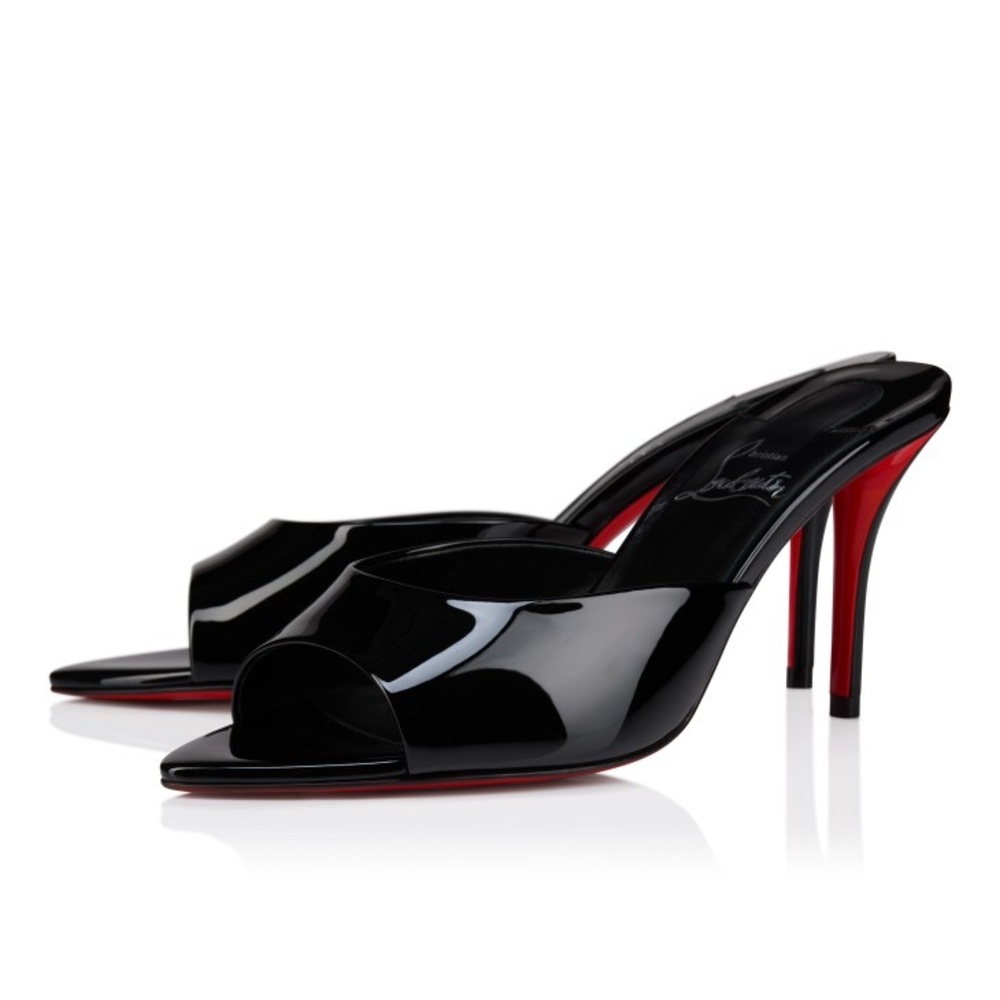 Worn once Christian Louboutin Miss Z Mule 80 mm Patent calf leather Black $995 - Picture 3 of 12